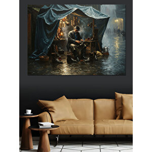 Çadırda Ayakkabı Tamircisi Dekoratif Kanvas - Mdf Ahşap Tablo