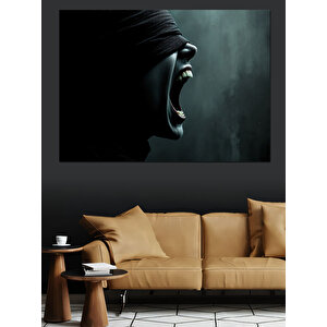 Bağıran Gölgedeki Karanlık Yüz Dekoratif Kanvas - Mdf Ahşap Tablo 35x50 cm