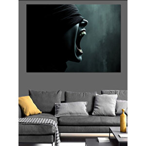Bağıran Gölgedeki Karanlık Yüz Dekoratif Kanvas - Mdf Ahşap Tablo