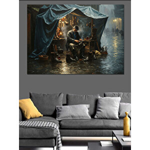 Çadırda Ayakkabı Tamircisi Dekoratif Kanvas - Mdf Ahşap Tablo 50x70 cm