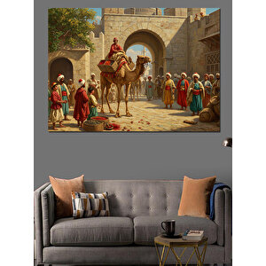 Deveyle Saraya Doğru Yolculuk Dekoratif Kanvas - Mdf Ahşap Tablo 70x100 cm