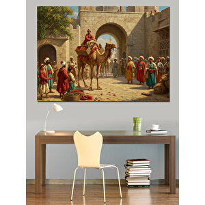 Deveyle Saraya Doğru Yolculuk Dekoratif Kanvas - Mdf Ahşap Tablo 70x100 cm