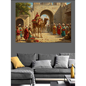 Deveyle Saraya Doğru Yolculuk Dekoratif Kanvas - Mdf Ahşap Tablo 70x100 cm