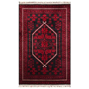 Beyoğlu 956 Kırmızı Uşak Halısı Yağcı Bedir Desen Nostalji Halı Afgan El Halısı Salon Halı 90x150 cm