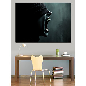 Bağıran Gölgedeki Karanlık Yüz Dekoratif Kanvas - Mdf Ahşap Tablo