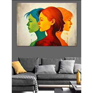 Renkli Çift Yüzler Dekoratif Kanvas - Mdf Ahşap Tablo