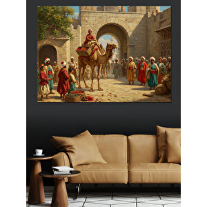 Deveyle Saraya Doğru Yolculuk Dekoratif Kanvas - Mdf Ahşap Tablo