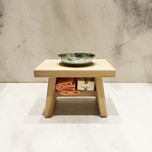 Sedir Ahşap Banyo Taburesi Oturak S Boy (H:20.5 CM) S
