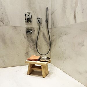 Shark Anatolia Sedir Ahşap Banyo Taburesi Oturak S Boy (H:20.5 CM)