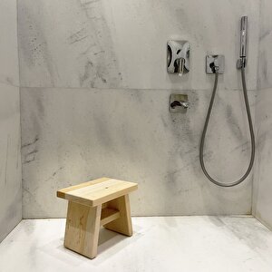 Shark Anatolia Sedir Ahşap Banyo Taburesi Oturak M Boy ( H:25.5 CM )