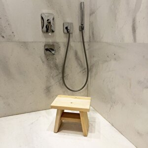 Sedir Ahşap Banyo Taburesi Oturak M Boy ( H:25.5 CM ) M