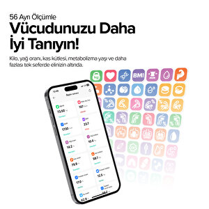 Bs9250 8 Elektrotlu Akıllı Tartı – Ito Kaplamalı Segmental Analiz, 3.5” Tft Ekran