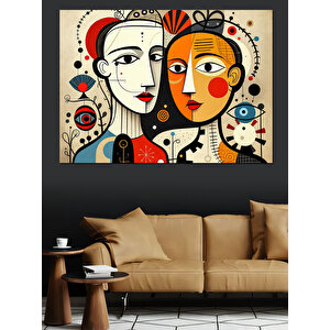 Soyut Yüzler Ve Sanat Dekoratif Kanvas - Mdf Ahşap Tablo