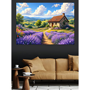 Lavanta Çiftliği Dekoratif Kanvas - Mdf Ahşap Tablo