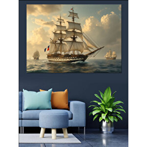 Rüzgarlı Yelkenli Gemi Dekoratif Kanvas - Mdf Ahşap Tablo