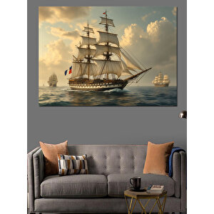 Rüzgarlı Yelkenli Gemi Dekoratif Kanvas - Mdf Ahşap Tablo