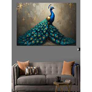 Görkemli Tavuskuşu Kuyruğu Dekoratif Kanvas - Mdf Ahşap Tablo