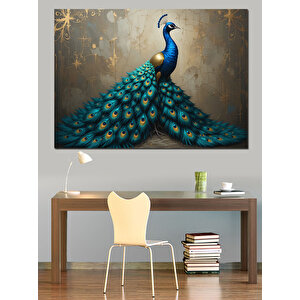 Görkemli Tavuskuşu Kuyruğu Dekoratif Kanvas - Mdf Ahşap Tablo