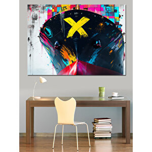 Neon Renkli Grafiti Gemi Dekoratif Kanvas - Mdf Ahşap Tablo