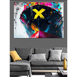 Neon Renkli Grafiti Gemi Dekoratif Kanvas - Mdf Ahşap Tablo