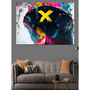 Neon Renkli Grafiti Gemi Dekoratif Kanvas - Mdf Ahşap Tablo 50x70 cm