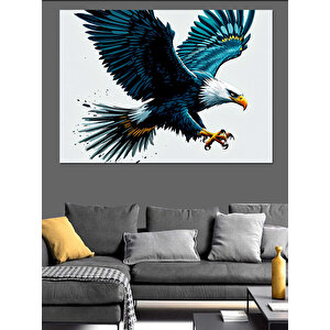 Uçan Kartal Renkli Arka Plan Dekoratif Kanvas - Mdf Ahşap Tablo 70x100 cm