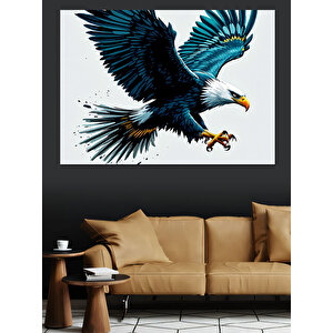 Uçan Kartal Renkli Arka Plan Dekoratif Kanvas - Mdf Ahşap Tablo 50x70 cm