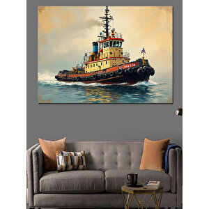 Renkli Kurtarma Gemisi Dekoratif Kanvas - Mdf Ahşap Tablo 50x70 cm
