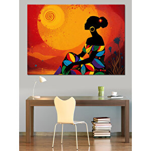 Güneşin Altında Kadın Dekoratif Kanvas - Mdf Ahşap Tablo 70x100 cm