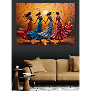 Güneşte Dans Eden Kadınlar Dekoratif Kanvas - Mdf Ahşap Tablo