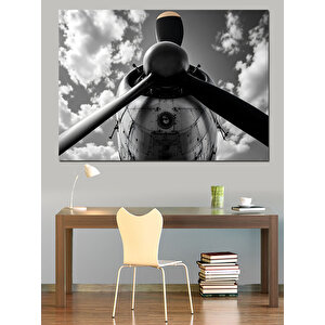 Eski Uçak Pervanesi Dekoratif Kanvas - Mdf Ahşap Tablo 70x100 cm