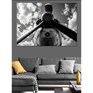 Eski Uçak Pervanesi Dekoratif Kanvas - Mdf Ahşap Tablo 70x100 cm