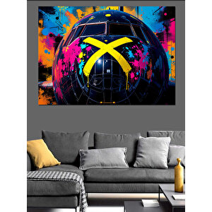 Neon Renkli Grafiti Gemi Dekoratif Kanvas - Mdf Ahşap Tablo 25x35 cm