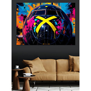 Neon Renkli Grafiti Gemi Dekoratif Kanvas - Mdf Ahşap Tablo 25x35 cm