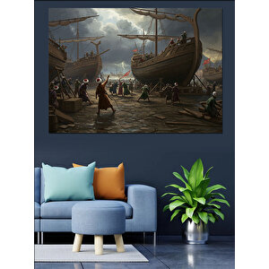 Tersanede Gemi Hazırlıkları Başladı Dekoratif Kanvas - Mdf Ahşap Tablo 35x50 cm