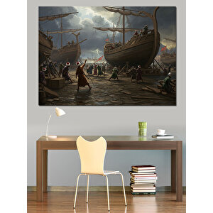 Tersanede Gemi Hazırlıkları Başladı Dekoratif Kanvas - Mdf Ahşap Tablo