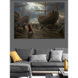 Tersanede Gemi Hazırlıkları Başladı Dekoratif Kanvas - Mdf Ahşap Tablo 50x70 cm