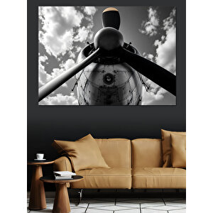 Eski Uçak Pervanesi Dekoratif Kanvas - Mdf Ahşap Tablo 100x140 cm