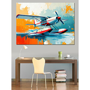 Uçuşan Kırmızı Uçaklar Dekoratif Kanvas - Mdf Ahşap Tablo 100x140 cm