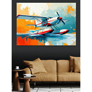 Uçuşan Kırmızı Uçaklar Dekoratif Kanvas - Mdf Ahşap Tablo