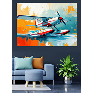 Uçuşan Kırmızı Uçaklar Dekoratif Kanvas - Mdf Ahşap Tablo