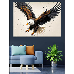 Uçan Kartal Gücü Dekoratif Kanvas - Mdf Ahşap Tablo 70x100 cm