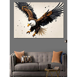 Uçan Kartal Gücü Dekoratif Kanvas - Mdf Ahşap Tablo 70x100 cm