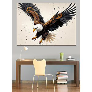 Uçan Kartal Gücü Dekoratif Kanvas - Mdf Ahşap Tablo 70x100 cm
