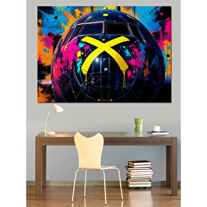 Neon Renkli Grafiti Gemi Dekoratif Kanvas - Mdf Ahşap Tablo 100x140 cm
