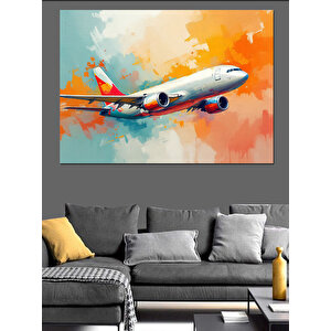 Bulutlar Arasında Uçak Yolculuğu Dekoratif Kanvas - Mdf Ahşap Tablo