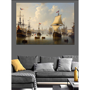 Tarihi Yelkenli Gemiler Dekoratif Kanvas - Mdf Ahşap Tablo