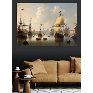 Tarihi Yelkenli Gemiler Dekoratif Kanvas - Mdf Ahşap Tablo