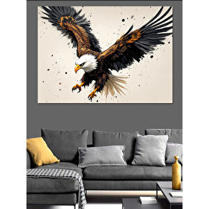 Uçan Kartal Gücü Dekoratif Kanvas - Mdf Ahşap Tablo