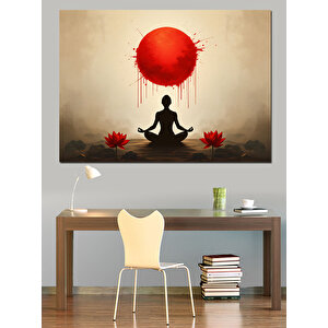 Güneş Meditasyon Figürü Dekoratif Kanvas - Mdf Ahşap Tablo 35x50 cm